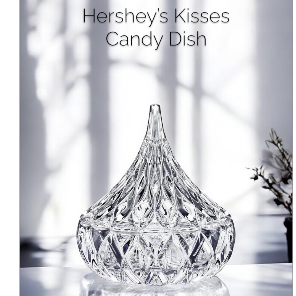 LUXURIOUS HERSHEY'S KISSES CRYSTAL COVERED CANDY DISH KEEPSAKE